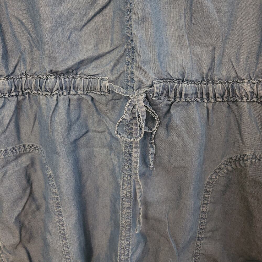 Time & Tru Women's Jean Dress Size M (8/10) Blue Denim Draw String Waist Pockets - Picture 4 of 5